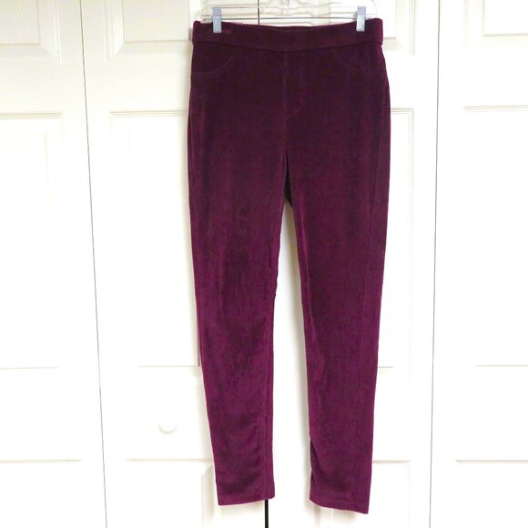 Gloria Vanderbilt Corduroy Leggings XS Burgundy Solid - Picture 2 of 4